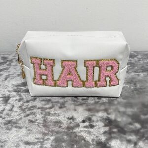 White and Pink 'HAIR' Pouch
